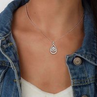 Bijoux de luxe 925 colliers en argent Sterling 6.5mm 1.0 carat Moissanite goutte d'eau infini pendentif collier pour femmes