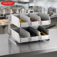 Boîte de rangement pour ustensiles en plastique commercial, 4 compartiments, porte-couverts, plateau de rangement pour restaurant, buffet