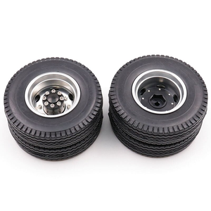 <span class=keywords><strong>Tamiya</strong></span>-Tracteur RC <span class=keywords><strong>1</strong></span>/<span class=keywords><strong>14</strong></span>, <span class=keywords><strong>1</strong></span> paire, pneus en caoutchouc, pièces de mise à niveau en alliage d'aluminium et métal, jantes arrière en caoutchouc - Product Image 1