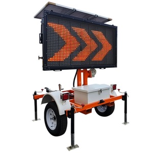 Traffic Control Trailer LED Display Screen Solar Powered Ground <b>Mount</b> IP65 Non Reflective Q235 Steel Frame - Product Image 2