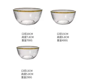 Venta al por mayor Plaat Vajilla Plattes Placa Cena Piatto Gold Rim Dish Plaka Clear Glass Charger Plate Piring Set - Product Image 6