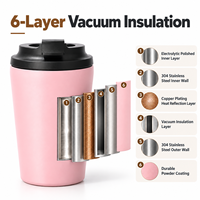 Gobelet isotherme double paroi en acier inoxydable 304 de 12 oz pour café, tasse de voyage réutilisable et portable, personnalisable avec logo OEM