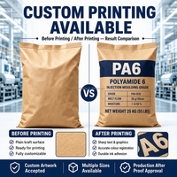 Sac à valve en papier kraft à fond plat, imprimé en héliogravure, laminé, en PP tissé, pour granulés chimiques, 25 kg, 50 kg, imperméable