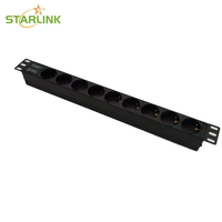 Unité de distribution d'alimentation industrielle Starlink 19'' avec 9 prises allemandes, 16A, rallonge en cuivre sans interrupteur