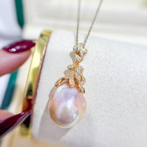 Colgante de Plata S925 con Cuentas Redondas de 11-13 mm, Hermoso Collar de Jade DIY y Accesorios, Base Vacía 31104 - Product Image 2