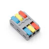 Bloc de bornes à connexion rapide 3P avec levier 250VAC 32A, conducteur en cuivre, matériaux en acier inoxydable et PC pour le câblage