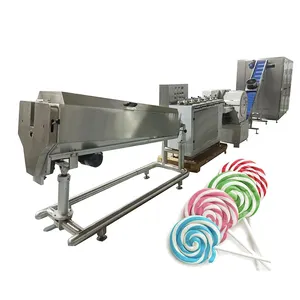 Máquina formadora de caramelos duros línea de producción de piruletas en espiral arcoíris