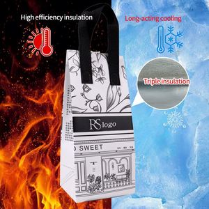 Sac isotherme en aluminium non tissé de haute qualité avec poignée pour la livraison de nourriture pour les cafés - Product Image 2
