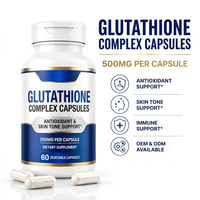 Capsules de Glutathion Complexe 500mg OEM Complément Alimentaire Antioxydant Éclaircissant pour la Peau 60 Capsules Végétales Marque Privée