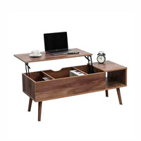 Table basse élévatrice vintage du milieu du siècle Design moderne vieilli avec rangement caché meubles de maison en bois extensibles