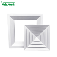Diffuseur d'air de plafond HVAC 450x450 Diffuseur carré détachable 4 voies