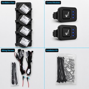 Kit de Ventilación Ultra Silencioso para Asientos de Coche, 4 Ventiladores Silenciosos, Control de 3 Velocidades, Enchufe Universal de 12V, Enfriador Plug and Play para Todo Tipo de Vehículos - Product Image 5