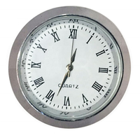Insertos de reloj de tamaño pequeño, tamaño pequeño, 36mm, bisel plateado, esfera blanca, números romanos, Mini reloj de Metal, k Fit-ups