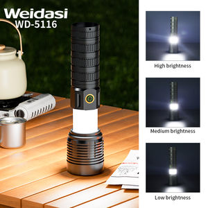 고출력 캠핑 방수 충전식 led 토치 세트 작은 손전등 전술 토치 배터리 텔레스코픽 줌 손전등 - Product Image 4