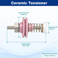 Tendeur de fil en céramique avec disques de tension à ressort, dispositif de tension de fil pour machine à tricoter, service de découpe