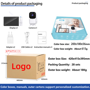 5 inch 1080P HD tầm nhìn ban đêm phát hiện âm thanh hai chiều âm thanh bé báo động ứng dụng Wifi 2.4G chế độ kép video <span class=keywords><strong>camera</strong></span> giám sát bé - Product Image 6