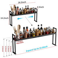 Support de rangement multifonctionnel rétractable pour bouteilles d'assaisonnement et pots, idéal pour cuisine et bureau