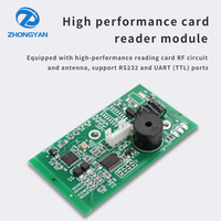 Módulo Lector RFID Inteligente ZHONGYAN 14443A 13.56MHz M1 con Interfaz UART RS232 DC 5V/12V 3-5cm Baud 9600-115200 Control de Acceso