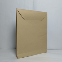 Sac enveloppe en papier kraft brun recyclé écologique personnalisé avec une profondeur de 5 cm et une fermeture à glissière à bande détachable pour t-shirts et chaussettes