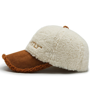 Casquettes d'hiver pour hommes, chapeau avec logo brodé, fausse fourrure personnalisée, peluche moelleuse, laine personnalisée, casquette de baseball - Product Image 2