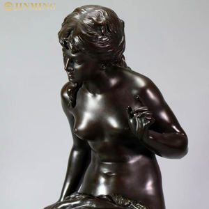 منحوتة كيوبيد مصبوبة من النحاس ، منحوتة كيوبيد ، منحوتة يونانية عتيقة ، منحوتة على الشكل الأوروبي - Product Image 3