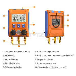 LMG-10 डिजिटल एचवीएसी दबाव गेज 2-तरफा वाल्व एयर कंडीशनिंग प्रशीतन रिसाव परीक्षक स्टेनलेस स्टील केस - Product Image 3