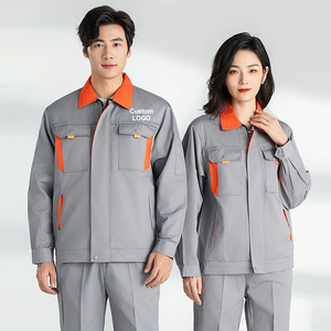 Combinaison <span class=keywords><strong>de</strong></span> <span class=keywords><strong>travail</strong></span> à manches longues pour hommes et femmes, veste uniforme personnalisée, résistante à l'usure et aux taches, avec poches pour outils. - Product Image 1