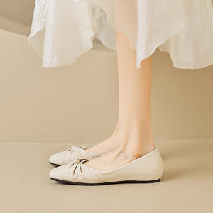 Zapatos Planos Elegantes y a la Moda para Mujer, Transpirables, de Cuero Genuino, Estilo Slip-On, Casuales, con Detalle de Lazo, Cómodos para Todas las Temporadas - Product Image 2