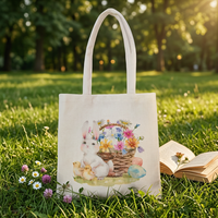 Sac fourre-tout imprimé lapin de Pâques, motif de fête, sac cadeau