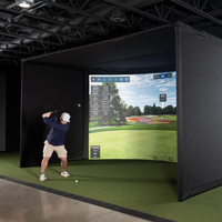 Structure de cage pour simulateur de golf sur mesure avec écran de frappe et cabinet de projection pour simulateur domestique