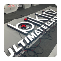 Personalizado de acero inoxidable al aire libre impermeable LED luz frontal acrílico 3D canal carta tienda signo LED Logo