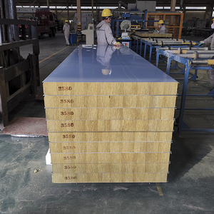 Chi phí hiệu quả chống cháy đá len Sandwich tường bảng điều khiển ngoài trời với RAL màu cho bên ngoài tấm Tường - Product Image 5