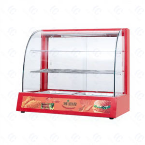 Vitrine chauffante pour aliments / Vitrine chauffante pour pizzas <span class=keywords><strong>et</strong></span> tartes / Vitrine chauffante électrique en verre incurvé pour aliments. - Product Image 2