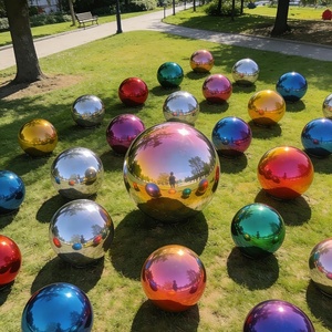 Ornements sphériques en miroir arc-en-ciel, globe de visualisation, boule creuse en acier inoxydable pour la décoration de jardin - Product Image 4