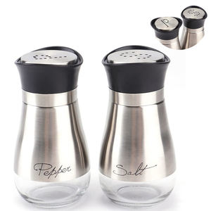 Ensemble élégant de salière et poivrière pot à épices en verre pot à épices bouteille à épices salière et poivrière en acier inoxydable - Product Image 1