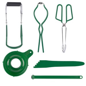 Conjunto de Ferramentas Multifuncional para Conservas, Kit de 6 Peças com Pinça Metálica para Levantar Frascos, Funil de Conservas Barato, Pinça para Frascos - Product Image 4