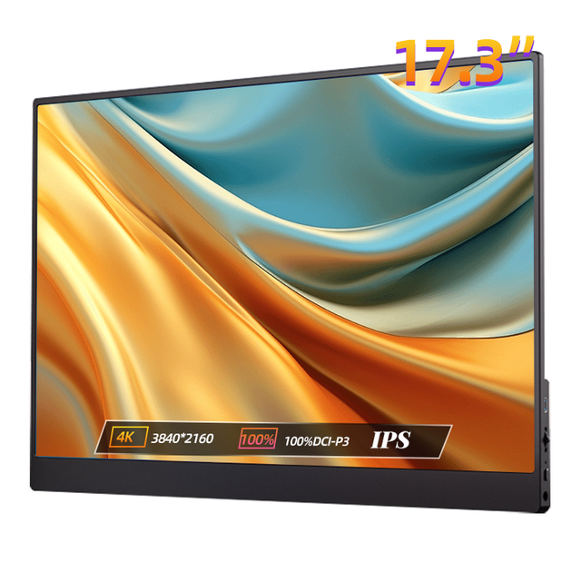 Eimio 4K 60Hz 17.3 Inch IPS Type-C Portable Gaming Monitor with Built-in Speaker 1080p 1-Year Warranty for Laptops
