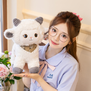 Simpatico Peluche Mini <span class=keywords><strong>Agnello</strong></span> Kawaii con <span class=keywords><strong>Orecchie</strong></span> Morbide e Naso Rosa, Regalo Sorpresa, Pronto per la Spedizione, Vendita all'Ingrosso di Animali di Peluche - Product Image 4