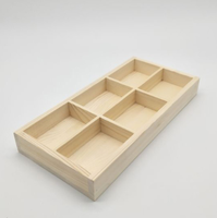 Plateau de tri en bois à 20 compartiments Boîte à sections en bois non finie Plateaux à bonbons en bois pour cuisine, salle de bain, bureau, maquillage