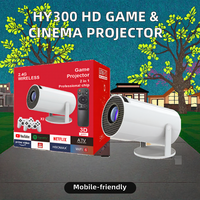Projecteur LED HY300 avec fonction jeu, 720P, Home Cinéma, Mini Portable Extérieur, Prise en charge Android 4K, Haut-parleurs intégrés