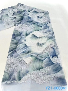 قماش تطريز للبيع بالجملة قماش تطريز فاخر مطرز بالخرز مزين بالترتر قماش دانتيل زفاف فرنسي دانتيل زفاف تول - Product Image 5