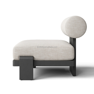 Ensemble <span class=keywords><strong>de</strong></span> meubles <span class=keywords><strong>de</strong></span> patio d'extérieur FERLY Modernism, <span class=keywords><strong>chaise</strong></span> longue sans accoudoirs en aluminium à assise profonde pour parc, avec tailles et couleurs personnalisables - Product Image 2