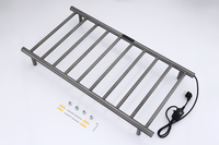 Toallero de Pared Inteligente de Acero Inoxidable 304, Color Gris Metálico PVD, 50x96.5cm, 10 Rieles, Radiador de Baño