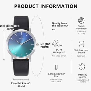 <span class=keywords><strong>Montre</strong></span> de sport à quartz <span class=keywords><strong>chronographe</strong></span> pour hommes, étanche à 30m, alliage d'<span class=keywords><strong>or</strong></span>, acier inoxydable, bracelet <span class=keywords><strong>en</strong></span> cuir, cadran <span class=keywords><strong>en</strong></span> verre rond - Product Image 4