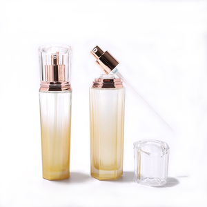 Ensemble de soins de la peau en verre hexagonal personnalisé à six côtés, plaqué or rose, cosmétique 40ml 90ml 110ml <span class=keywords><strong>50g</strong></span> - Product Image 4