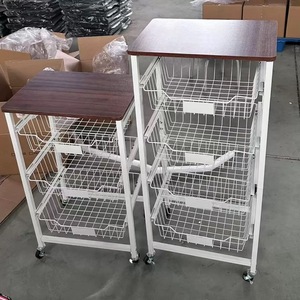 Carrello portaoggetti da <span class=keywords><strong>cucina</strong></span> <span class=keywords><strong>con</strong></span> ruote, in metallo, mobile, per organizzazione e stoccaggio in <span class=keywords><strong>cucina</strong></span> - Product Image 2