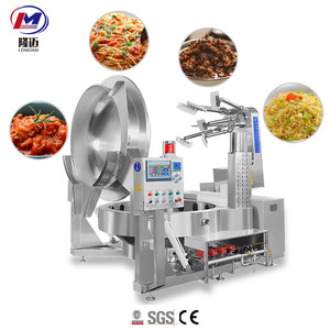 Mesin pengaduk makanan listrik uap Gas otomatis, Ketel masak dengan pengaduk Agitator Pot ganda dimiringkan - Product Image 1