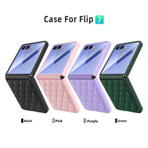 เคสโทรศัพท์กันกระแทกแบบเต็มตัว ยี่ห้อ Huanmin ใช้ได้กับ Samsung ZFlip ลด 30% สไตล์ชาแนล วัสดุ PU - Product Image 4