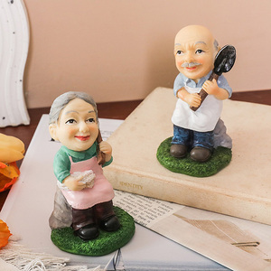 Europa América decoración del hogar resina arte popular abuela abuelo abuela regalos regalo de cumpleaños para ancianos amor - Product Image 3