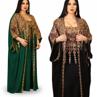 Kaftan Abaya Marocain de Luxe pour Femme, Robe de Soirée Dubai à Paillettes et Diamants, Manches Longues, Robe Musulmane Opaque, Élégante Robe Boubou